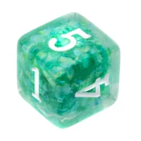 4. Komplet kości REBEL RPG - Gęsty rdzeń - Miętowe (białe cyfry)